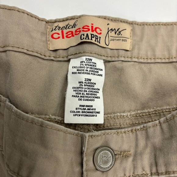 JMS Classic Capri Women's size 22W Tan Beige Denim Jeans - Picture 2 of 3